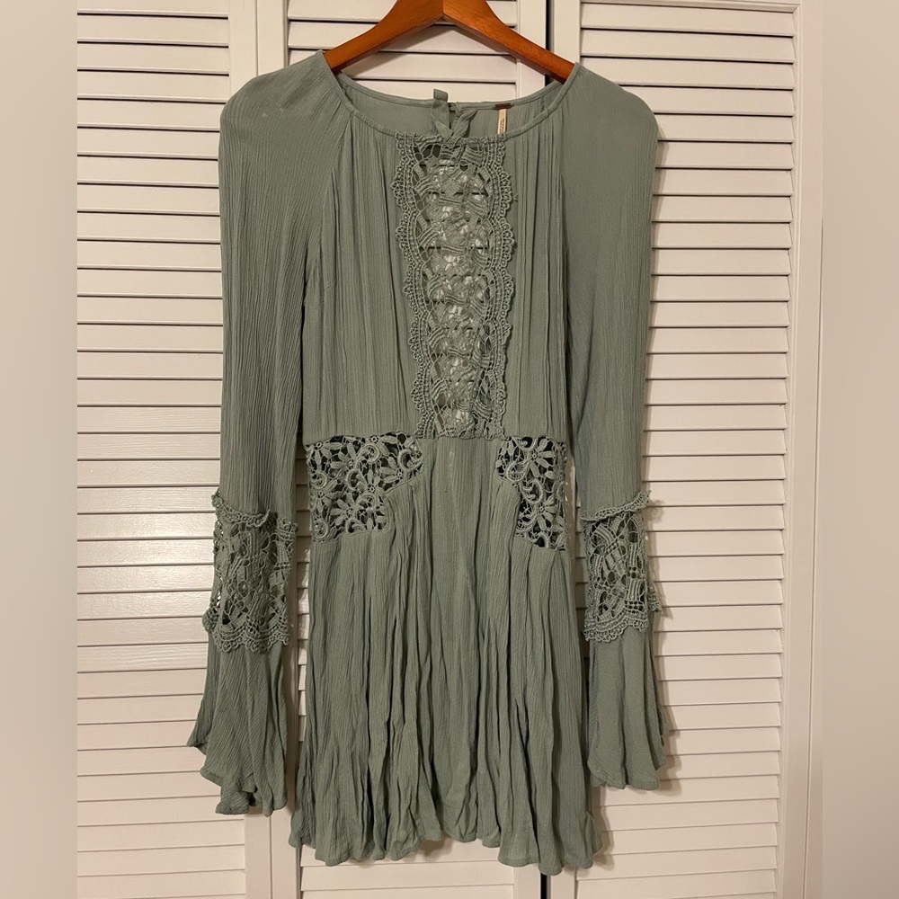 Free people festival dress, moss green